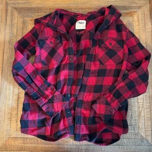 TNA hooded plaid flannel